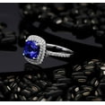 thumbnail image 4 of 1.50 Carat Antique Halo Sapphire and Diamond Engagement Ring in White Gold`, 4 of 4