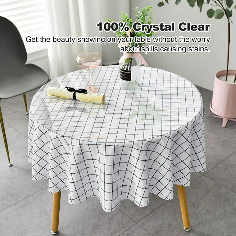 VEVOR 96x46 inch Clear Table Cover Protector, 2mm Thick Clear Desk Protector Table Pads, Plastic Tablecloth Table Protector for Dining Room Table
