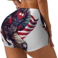 thumbnail image 2 of Fotbe Cool Patriotic Buffalo Cowboy Seamless Shorts, Womens Workout Shorts High Waist Stretch Booty Short for Gym/Yoga/Running/Biking-Medium, 2 of 9