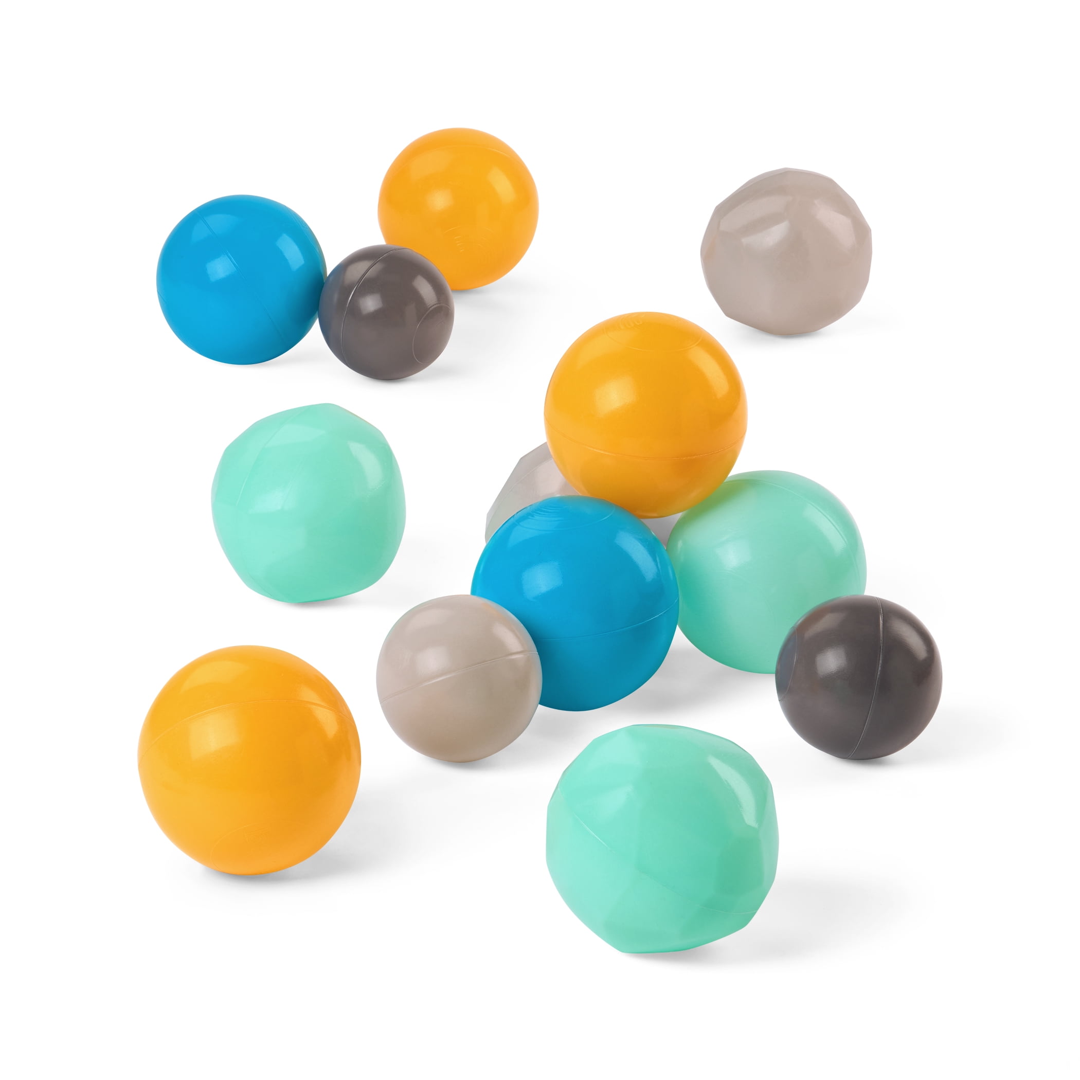Battat Bag of Balls Build City 100 Plastic Play Balls for Ball Pit with Reusable Storage Bag for 12  Months +