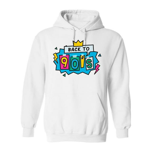 Back To 90's. Hoodie Men -Image by Shutterstock, Male Small