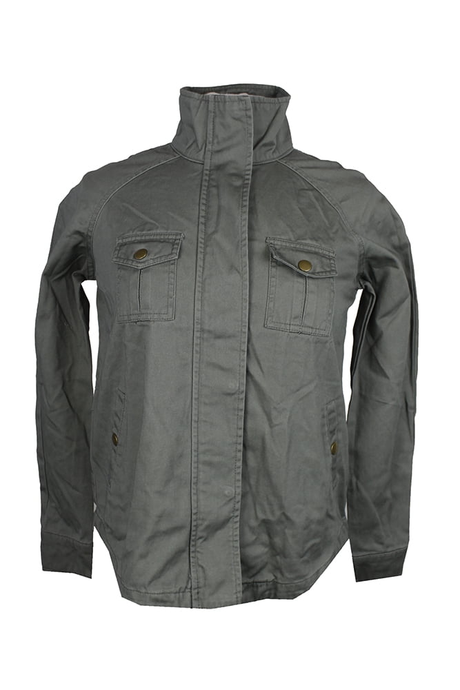 Style \u0026 Co Petite Olive Embroidered-Back Utility Jacket PP