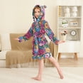 thumbnail image 2 of FORMRS Niños Bathrobe Unisex Hooded Robe Soft Plush Pajamas Sleepwear, Size 2-3T, Charming Floral Pattern, 2 of 7