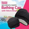 thumbnail image 2 of Beemo Women - Polyester Latex Lined Swim Bathing Cap Adjustable Velcro-Black(DSV-8895-BL), 2 of 7