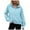 Light Blue, variant on Ccpelsie Half Zip Sweatshirt Women Oversized Fleece Pullover Zipped Cute Sweatshirts with Pockets(Red,XL)