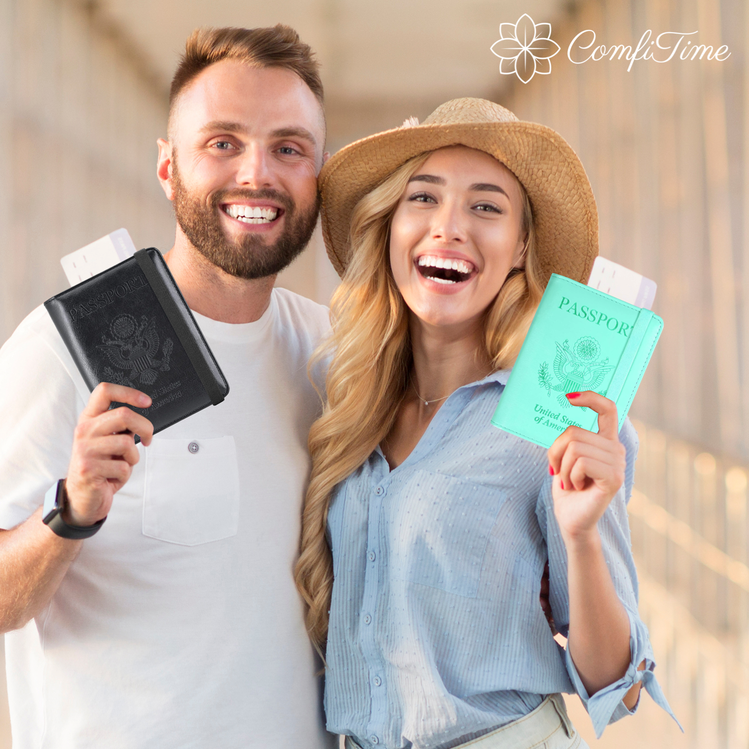 ComfiTime Passport Holder RFID Blocking Navy Blue photo 7