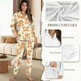 thumbnail image 6 of DISNIMO Womens Pajama Sets Cat Paw Printed Long Sleeve Top with Long Pants 2 Piece Pjs Comfy Lounge Set V Neck Button Down Sleepwear, (Available in Plus Size), 6 of 6