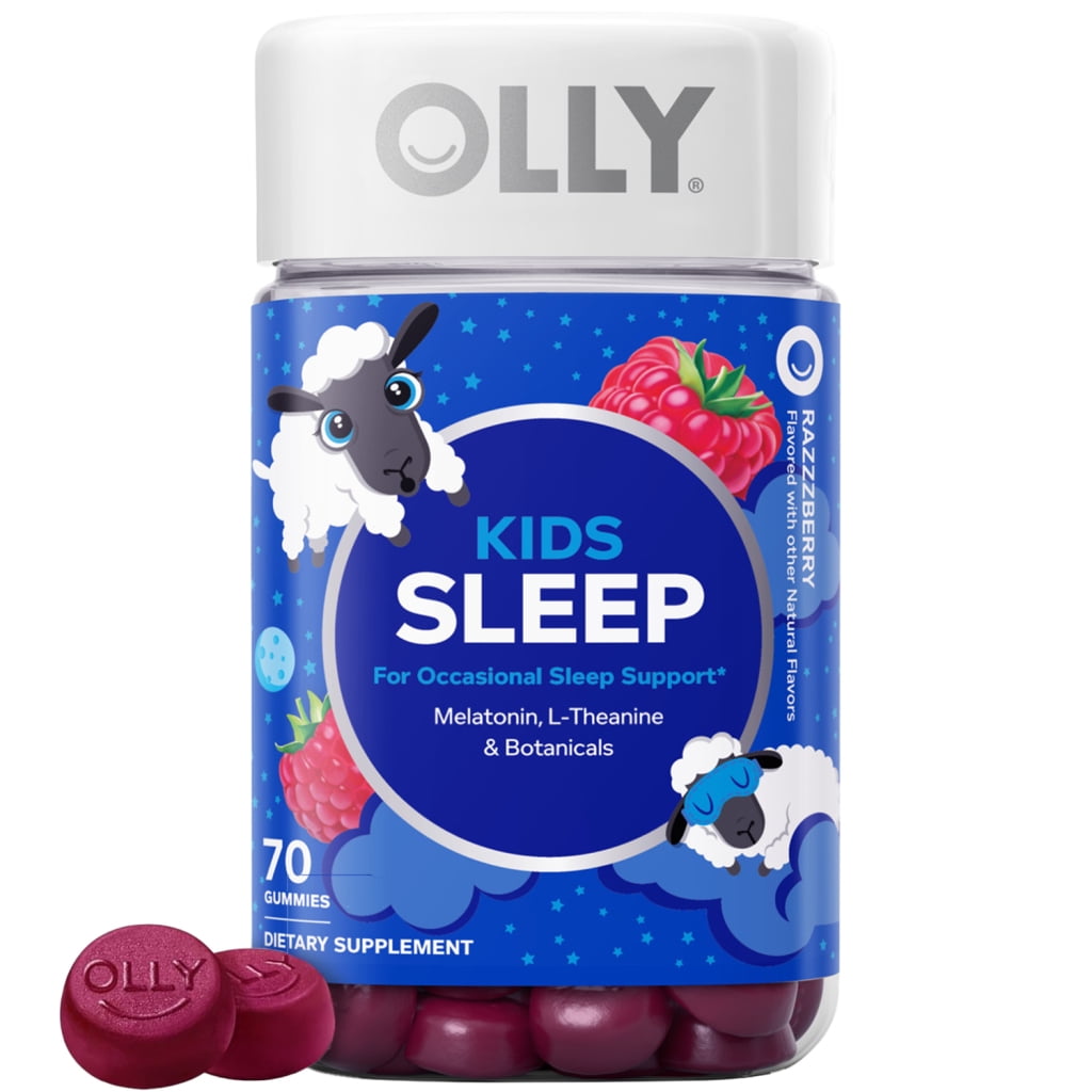 OLLY Kids Sleep Gummies Ages 4+, 1 mg Melatonin per 2 Gummies Serving, Occasional Sleep Support, 70 Count