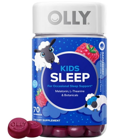 OLLY Kids Sleep Gummies Ages 4+, 1 mg Melatonin per 2 gummies serving, Occasional Sleep Support*, 70 Count