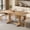 Natural Wood Wash + Solid Wood+MDF, variant on Farmhouse Dining Table with Trestle Base and Curved Legs, Espresso, 60 Inch