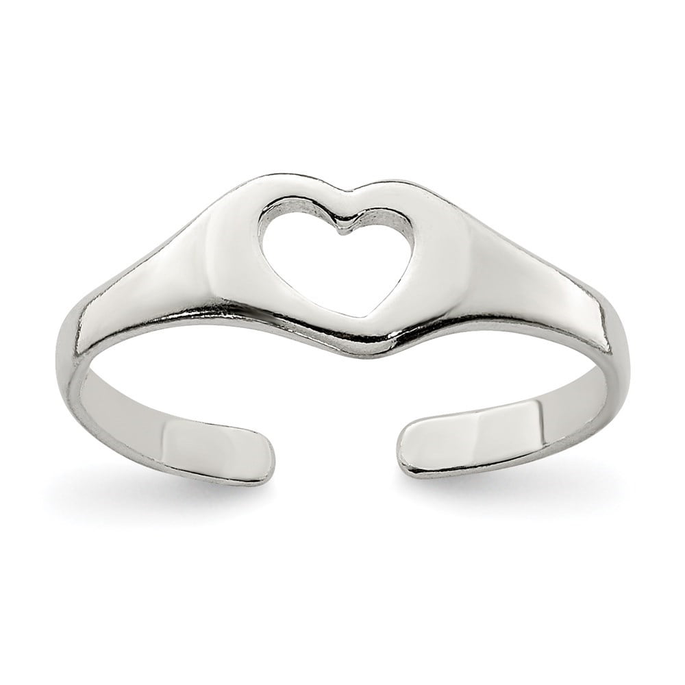 Auriga Fine Jewelry 925 Sterling Silver Heart Toe Ring for Women