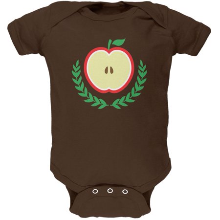 

Baby Shower Theme Apple of My Eye Brown Soft Baby One Piece - 9-12 months
