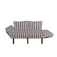 thumbnail image 2 of Chevron Futon Couch, Horizontal Narrow Sharp Edged Zig Zags Classical Simplistic with Retro Effects, Daybed with Metal Frame Upholstered Sofa for Living Dorm, Loveseat, Dark Blue Cream, by Ambesonne, 2 of 4