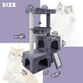 thumbnail image 5 of WK Cat Tree Tower for Indoor Cats,Activity Centre Cat Tower with Two Cat Condos Hammock Scratching Posts,Grey, 5 of 7