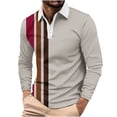 thumbnail image 2 of Big & Tall Golf Shirts for Men Plus Size S-5X Long Sleeve Button Collared T-Shirts Mens Casual Pullover Color-Block Business Work Shirt Tops, 2 of 5