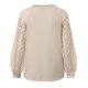 thumbnail image 5 of ICHUANYI Clearance Women's Long-sleeved Lace Stitching Loose Tops Solid Sweatershirt(Khaki, XL) ICHUANYI WER2023081505164, 5 of 6