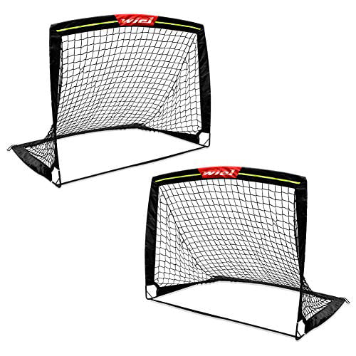 Hockey Goal Targets for Kids Youth Practicing Training and Shooting Metal Framed Sports Soccer Hockey Goal with All Weather Net 4 x 4 FT Hockey Training Goal Net for Backyard 