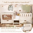 thumbnail image 4 of Bellemave Twin Size Montessori Bed Storage and Stairs, Wood Daybed with Bookcase and Guardrails, Twin Floor Beds Frame with 2 Drawers for Room, No Box Spring Needed（Beige), 4 of 9