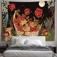 thumbnail image 3 of Flor Calavera Colgante de pared Luna Jardín Tapiz estético Seta Planta Tapiz 150 * 150 cm JAMW Sencillez, 3 of 4