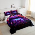thumbnail image 3 of Gaming Full Size Comforter Sets - Gamer Comforter Full Size Bedding Set, Ghost Spider Webs Halloween Decorations Red Blue Purple Gamer Room Decor, 3 of 6