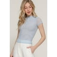 thumbnail image 4 of Short Cap Slv High Neck 2 Ply Mesh Top, 4 of 5