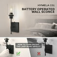 thumbnail image 2 of HYMELA Battery Operated Wall Sconce Light Fixtures with Glass Shade Wall Lamp for Bathroom Hallway Mirror,Bulb Included, 2 of 9