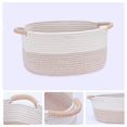 thumbnail image 3 of REGALWOVEN Woven Storage Basket with Handles, Shelf Closet Storage Bin White/Khaki 15.5*11.5*7.5in, 3 of 6