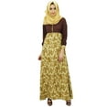 thumbnail image 3 of Bimba Womens Muslim Printed Jilbab Dress Designer Abaya With Pockets & Hijab, 3 of 6