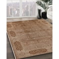thumbnail image 3 of Ahgly Company Machine Washable Indoor Round Industrial Modern Light Brown Area Rugs, 5' Round, 3 of 7