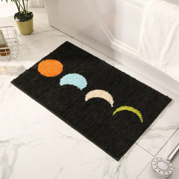 AZXY Bath Mats for Bathroom Floor,Bathroom Mats Memory Foam,Bathroom Rugs Black,Washable Plush Absorbent Non Slip Large Bath Rugs Clearance