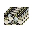 thumbnail image 4 of MKHERT Roses and Hydrangeas Flowers with Bees Placemats Table Mats for Dining Room Kitchen Table Decoration 12x18 inch,Set of 4, 4 of 4