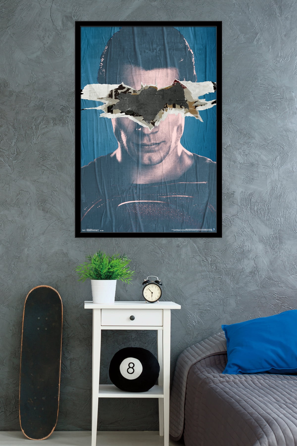 DC Comics Movie - Batman v Superman - Superman Teaser Wall Poster, 22.375" x 34", Framed