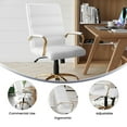 thumbnail image 5 of Flash Furniture Whitney Mid-Back Swivel LeatherSoft Desk Chair with Armrests, White/Gold, 5 of 17