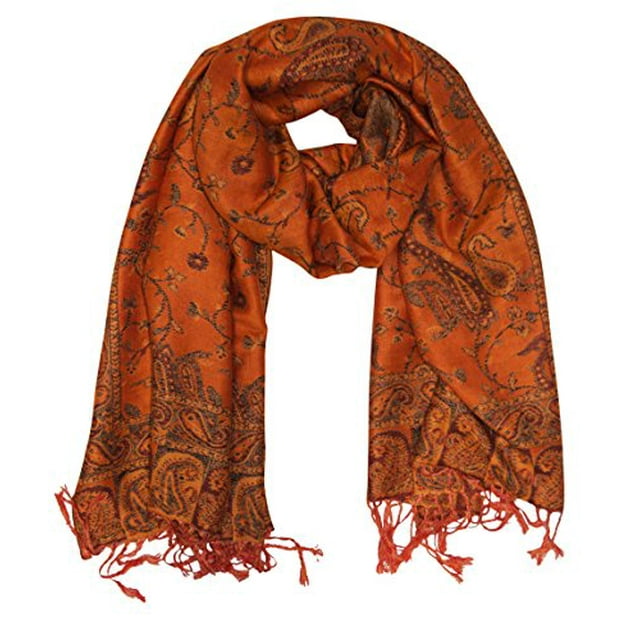 Peach Couture Châle Pashmina Réversible Élégant Paisley