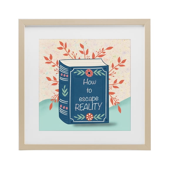 Stupell Industries How To Escape Reality Birch Framed Print Under Glass, design by Julia Frost