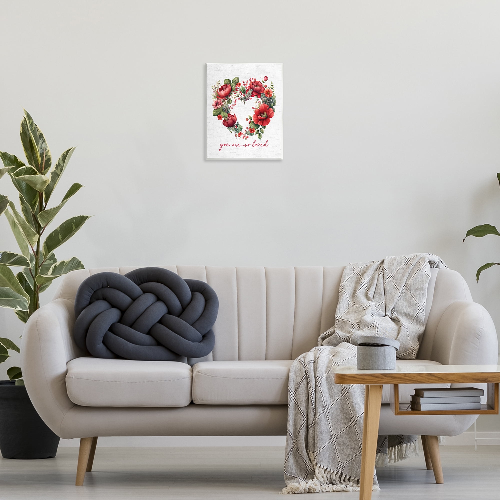 Stupell Industries Loved Heart Wreath Botanical & Floral Painting Unframed Art Print Wall Art, 11 x 14