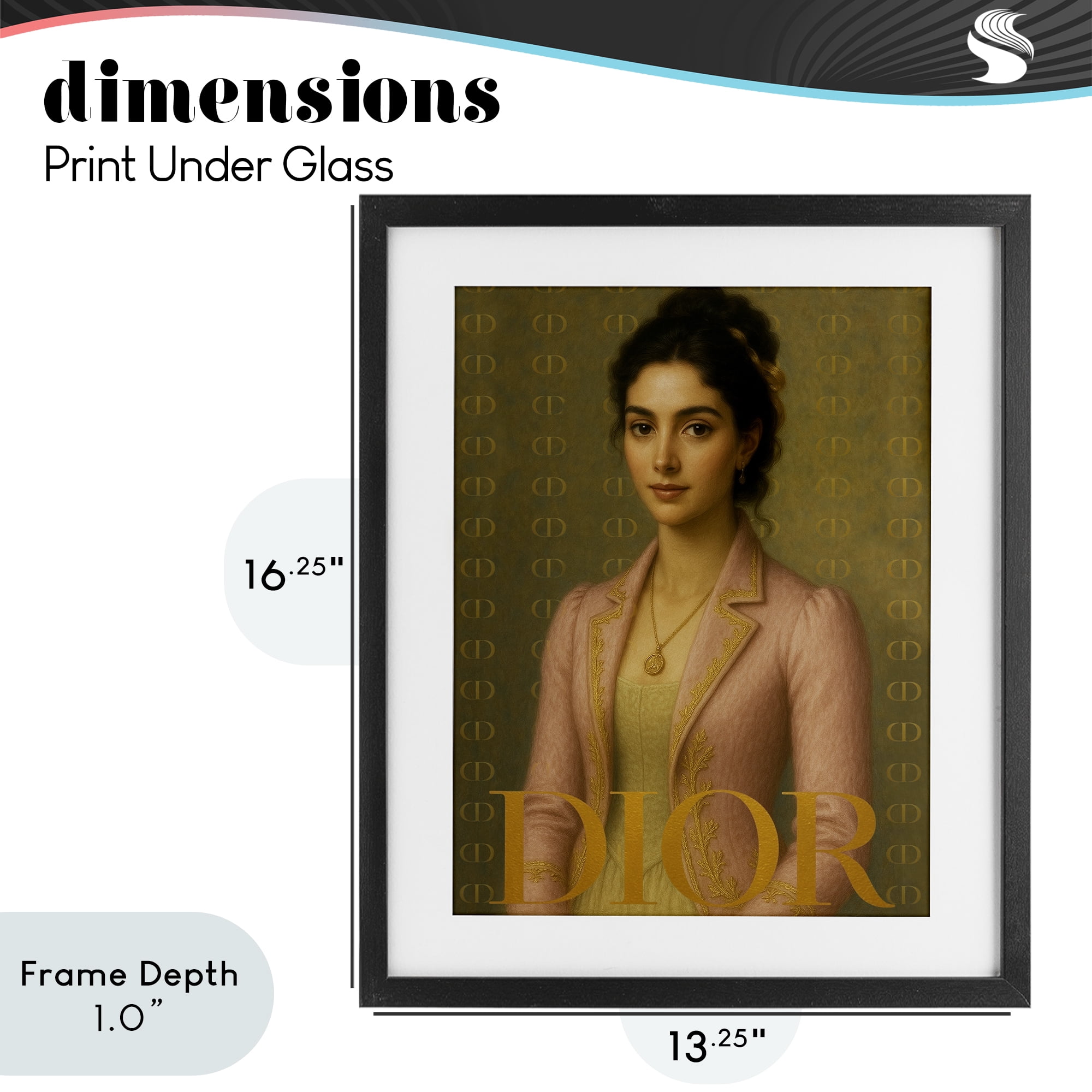 Stupell Industries Iconic Gentlewoman Fashion Black Framed Print Under Glass, design by Grotto Studios