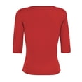 thumbnail image 2 of Blusa George para Mujer, Escote V con Bies y Aplicación en Escote Rojo Talla EG, 2 of 4