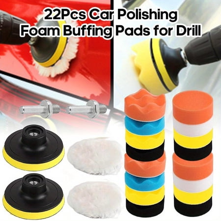 22pcs/set 3 Inch Car Polishing Waxing Buffing Wheel Pad Car Polisher Kit For Drill,car Buffer Polisher Kit Drill Buffing Kit For Car Polishing,waxing,sealing Glaze Tool Kit Set