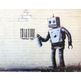 thumbnail image 2 of BANKSY "Robot" CUSTOM FRAMED Art Print Generic, 2 of 3