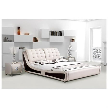 Get The Us Pride Furniture Victoria, Dorian Black Faux Leather Upholstered Queen Bed