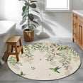 thumbnail image 3 of Round Rug 3.3Ft Washable Non-Slip, Watercolor Floral Circle Area Rugs for Living Room Bedroom, Spring Flowers Birds Plants Country Beige Indoor Floor Mats Carpet Runner for Home Decor Aesthetic, 3 of 8