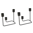 thumbnail image 1 of Candle Holder, Metal Black 3 Arm Candle Stick Holder Sturdy Simple Look  for Party, 1 of 8