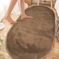 thumbnail image 4 of Dvruxg Oval Chenille Bath Mats for Bathroom, Ultra Soft Shaggy Bath Rug, Machine Washable Thick Fluffy Non Slip Bathroom Rugs, Absorbent Shower Mat for Bathroom, 4 of 5