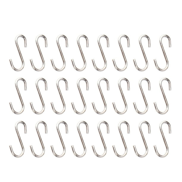 100PCS DIY Mini S-shaped Hooks Sturdy S-shaped Hooks Stainless Steel S-shaped  Hangers Metal DIY Jewelry Accessory High Quality Mini S-shaped Hanging Hooks  Silver 