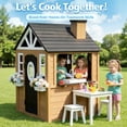 thumbnail image 3 of Sunnyfree Outdoor Playhouse for Kids, Wooden Playhouse with Doorbell, Phone, and Kitchen Toys, Ages 3 to 8, 3 of 11