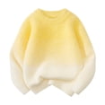 thumbnail image 4 of GPOECD Automne Hiver Chandail-Over Assorti pour la Famille Col Rond Manches Longues Chandail Chaud Doux Confortable Jaune, Enfants-130, 4 of 5