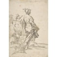 thumbnail image 2 of After Corrado Giaquinto 14x18 Black Ornate Wood Framed Double Matted Museum Art Print Titled - Aeneas and Siblyl (1703-66), 2 of 5