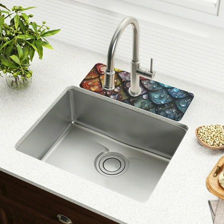 

Faucet Mat for Kitchen Sink 15 Sink Splash Guard Mat Super Absorbent Fast Drying Drain Pad Water Droplets on Dragon Scales
