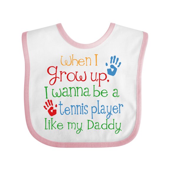 Inktastic Tennis Player Like Daddy Boys or Girls Baby Bib